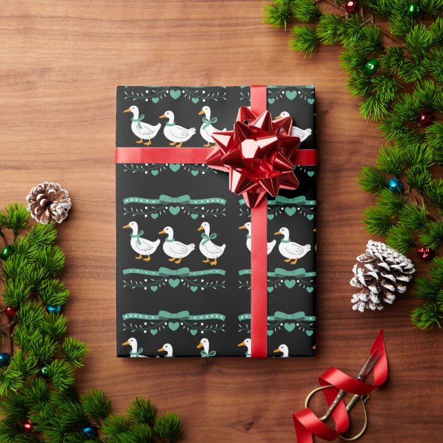 Papel De Presente Christmas Goose Funny Goose Lover Xmas  (Presente de Natal)
