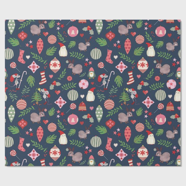 Papel De Presente Christmas Icons Wrapping Paper  (Aberto)