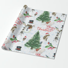 Papel De Presente Christmas Kittens and Snowmen