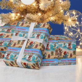 Papel De Presente Christmas Koalas Surfing Bondi Beach