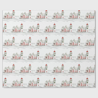 PAPEL DE PRESENTE CHRISTMAS LIGHTHOUSE WRAPPING PAPER