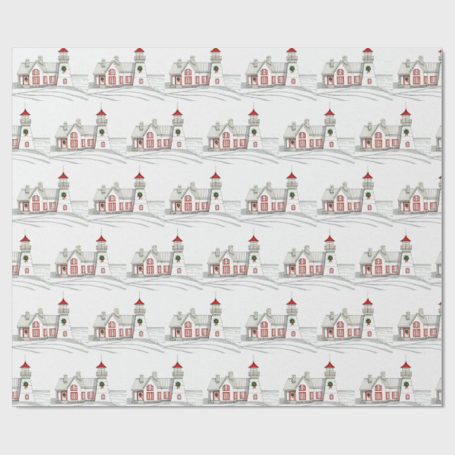 PAPEL DE PRESENTE CHRISTMAS LIGHTHOUSE WRAPPING PAPER (Aberto)