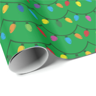 Papel De Presente Christmas Lights GREEN GIFT WRAP