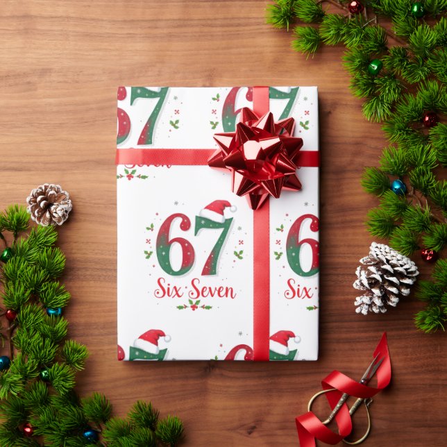 Papel De Presente Christmas Meme Six Seven 67 6 7 Holiday (Presente de Natal)