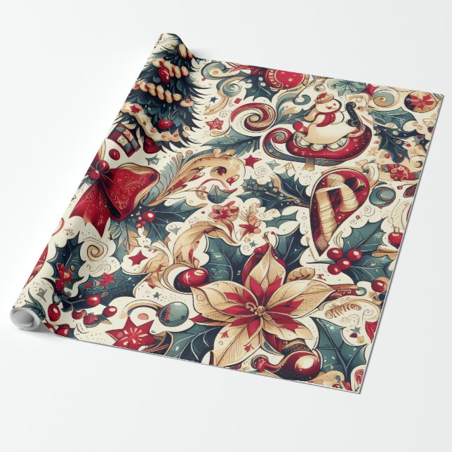 Papel De Presente Christmas Motifs Wrapping Paper n3 (Desenrolado)