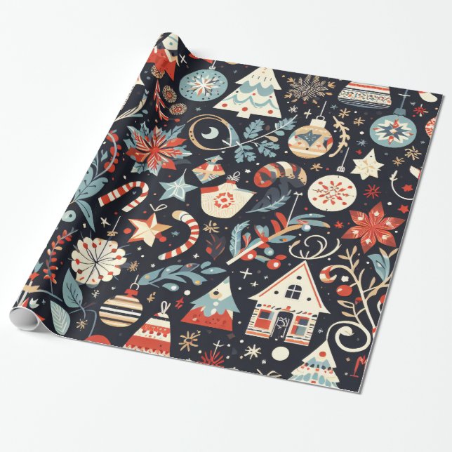 Papel De Presente Christmas Motifs Wrapping Paper n4 (Desenrolado)