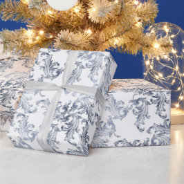Papel De Presente Christmas Navy Bow Velvet Pattern
