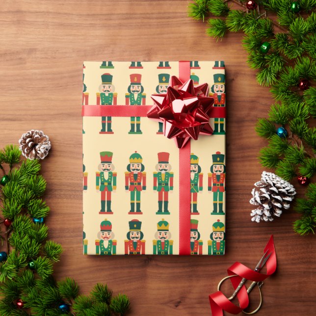 Papel De Presente Christmas Nutcrackers on Light (Presente de Natal)