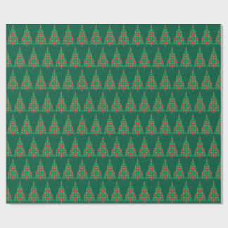 Papel De Presente Christmas pixelated tree wrapping paper
