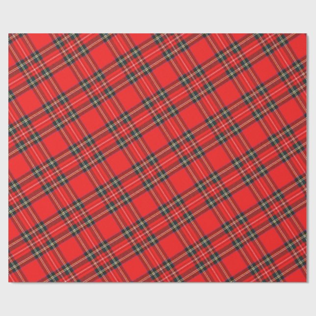 Papel De Presente Christmas Plaid Pattern Wrapping Paper (Aberto)
