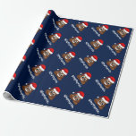 Papel De Presente christmas poo emoji com chapéu de Papai Noel embru<br><div class="desc">Feliz Natal Personalizado / Papais noeis poo emoji de Natal emoji com chapéu vermelho de Papai Noel no fundo do marinho com papel de embalagem de texto Feliz Natal.</div>