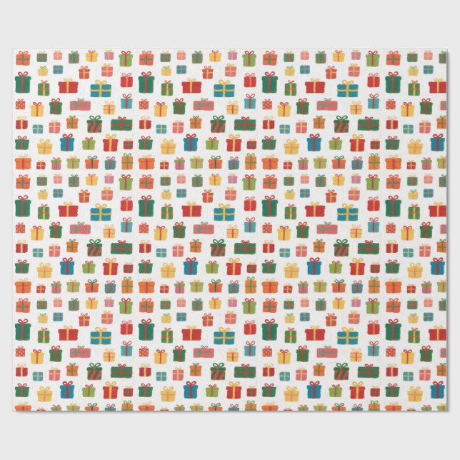 Papel De Presente Christmas Presents And Colourful Gifts Packaging (Aberto)