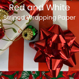 Papel De Presente Christmas Red and White Striped
