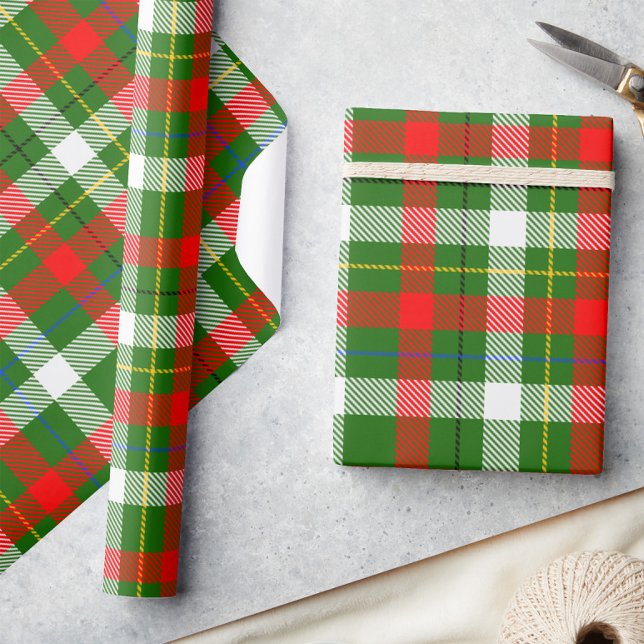 Papel De Presente Christmas Red Green White Flannel Plaid Design  (Criador carregado)