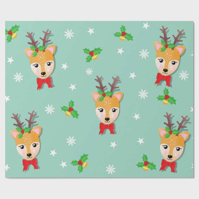 Papel De Presente Christmas Reindeer (Aberto)