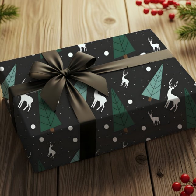 Papel De Presente Christmas Reindeer Wrapping Paper (Criador carregado)