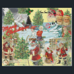 Papel De Presente CHRISTMAS Santa Claus COLLAGE<br><div class="desc">ARTE ORIGINAL DE NATAL PERSONALIZADO DE COLLAGE DESIGNER CHRISTMAS ART GIFT WRAP</div>