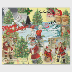 Papel De Presente CHRISTMAS Santa Claus COLLAGE