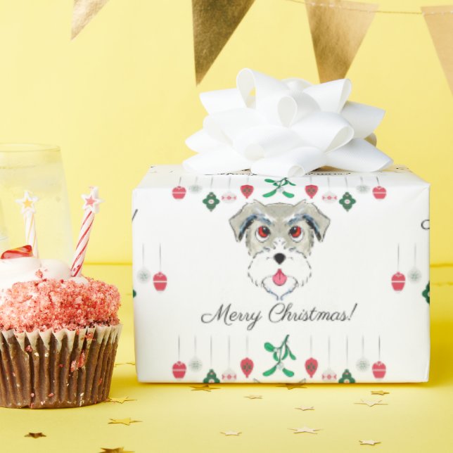Papel De Presente Christmas Schnauzer (Festa de aniversário)
