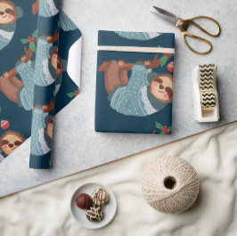 Papel De Presente Christmas Sloth