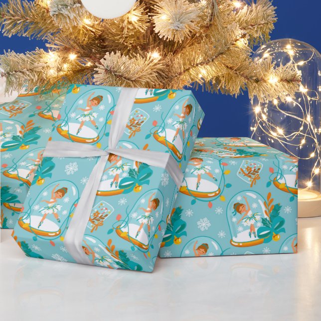 Papel De Presente Christmas Snow Globe Ballerina (Feriados)