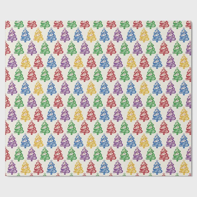 Papel De Presente Christmas Tree Colourful Xmas (Aberto)