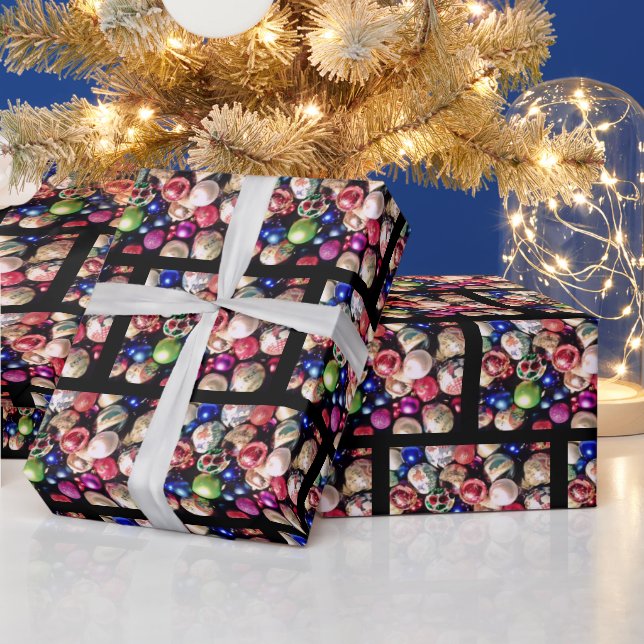 Papel De Presente CHRISTMAS TREE ORNAMENTS wrapping paper (Feriados)