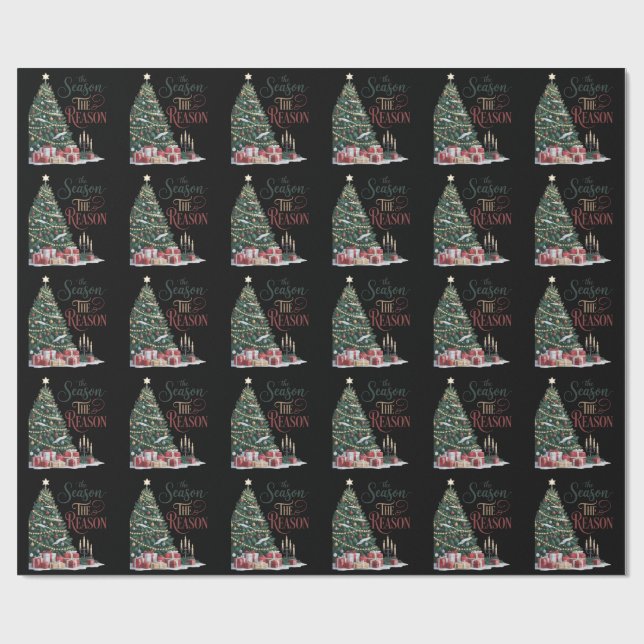 Papel De Presente Christmas Tree The Season The Reason (Aberto)