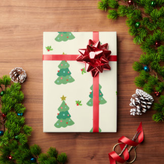 Papel De Presente Christmas Tree Wrapping Paper | Cozy Illustrations