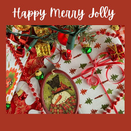 Papel De Presente Christmas Trees Red and Green on White