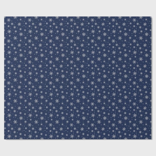 Papel De Presente Christmas White Snowflakes Themed Packaging Black (Aberto)