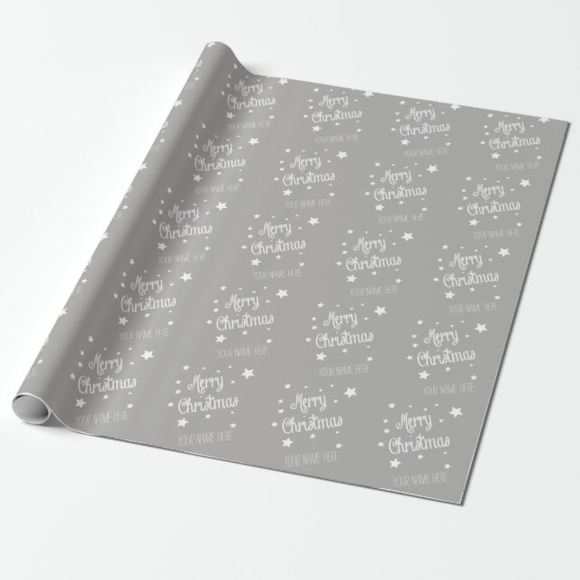 Papel De Presente Christmas Wrapping Paper Personalize nome (Desenrolado)