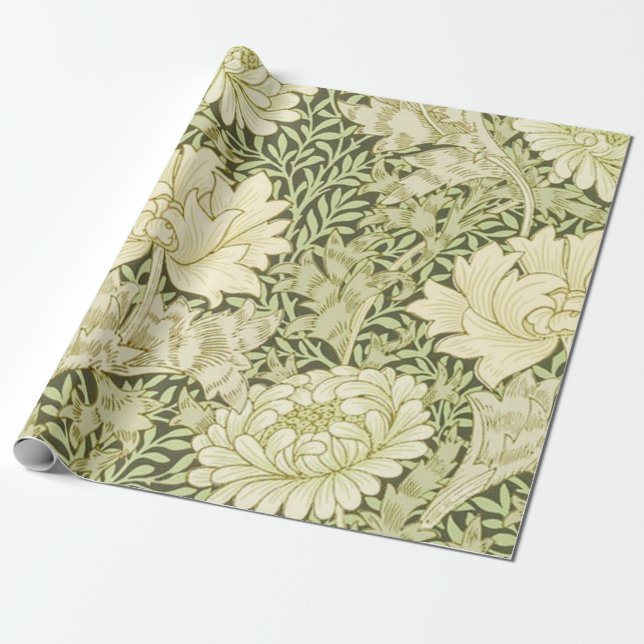 Papel De Presente Chrysanthemum William Morris (Desenrolado)