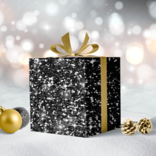 Papel De Presente Chunky Glitter Pattern Black ID144