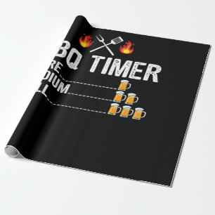 Papel De Presente Churrasco CHURRASCO Timer Bebendo Grill Beer
