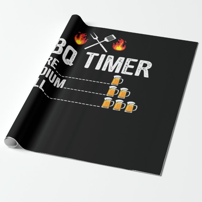 Papel De Presente Churrasco | CHURRASCO Timer Bebendo Grill Beer (Desenrolado)