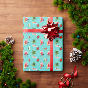 Papel De Presente Churrasco de Natal com Papai Noel
