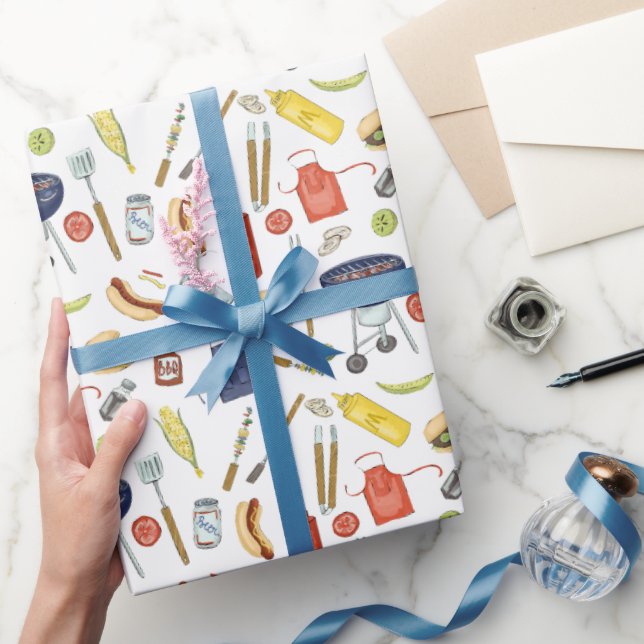 Papel De Presente Churrasco de Verão Barbecue Grill, quintal do pai (Presentear)