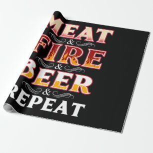 Papel De Presente Churrasco   Repetição do Fumar de Carne Fumante de