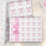Papel De Presente Chuva de Arroz Com Laço Rosa Glamour<br><div class="desc">Essas etiquetas para chá de noiva apresentam um design de laço de seda chique e glamoroso com falsos cristais e tipografia moderna. Personalize o texto com o nome da noiva.  Suprimentos para festa de chá de noiva combinando também disponíveis.</div>