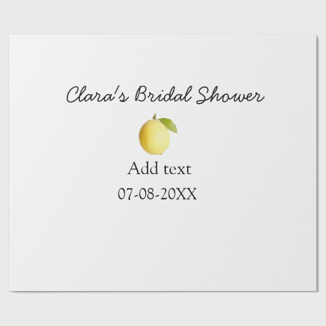 Papel De Presente Chuva de arroz de limão moderna simples minimalist (Aberto)