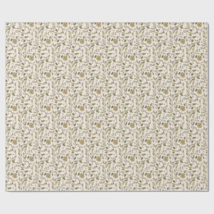 Papel De Presente Chuva de Bebê Borboletas e Flores Poéticas Flora