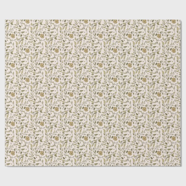 Papel De Presente Chuva de Bebê | Borboletas e Flores Poéticas Flora (Aberto)