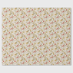 Papel De Presente Chuva de Bebê Borboletas & Flores Poéticas Flora