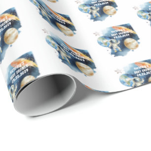 Papel De Presente Chuva de Bebê Contagem Regressiva de Planetas da G