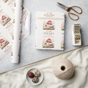 Papel De Presente Chuva de Bebê Floral Cogumelo Pequeno Divertido