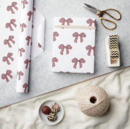 Papel De Presente Chuva de Bebê Menina Garota Preppy Rosa Padrão de 