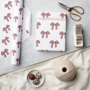Papel De Presente Chuva de Bebê Menina Garota Preppy Rosa Padrão de 