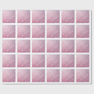 Papel De Presente Chuva de Coração Rosa