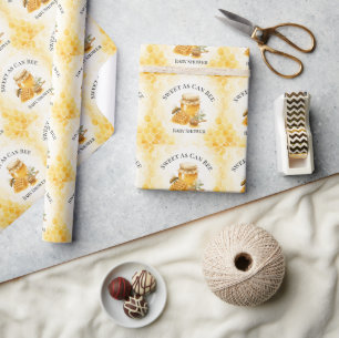 Papel De Presente Chuva de Mel Chá de Bebê Neutro